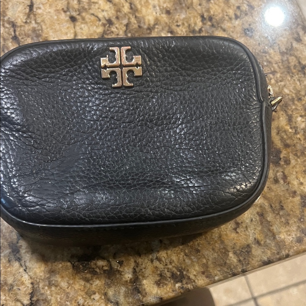 Tory Burch Black Pebbled Leather Crossbody